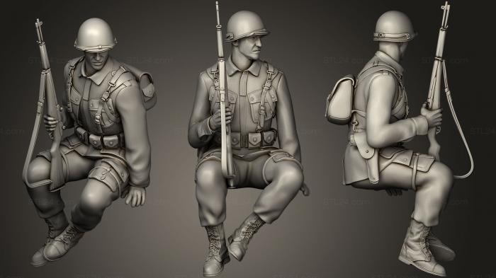 Military figurines (usa tank crew 2 01, STKW_0240) 3D models for cnc